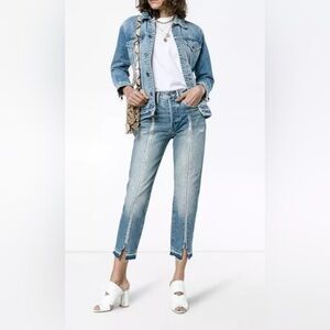 FRAME Rigid Re-Release Skinny‎ Crop Zipper Front Distressed Jeans Size 29